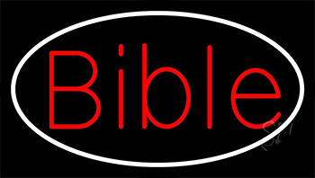 Red Bible With Border LED Neon Sign