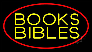 Yellow Books Bibles LED Neon Sign