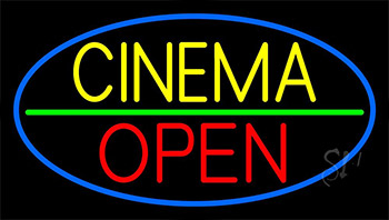 Yellow Cinema Open LED Neon Sign