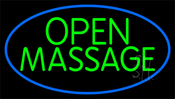Green Open Massage LED Neon Sign