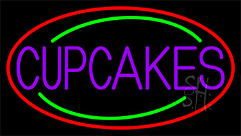 Purple Cupcakes With Cupcake In Between LED Neon Sign