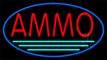 Red Ammo Turquoise Line LED Neon Sign