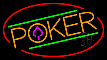 Poker With Border 6 LED Neon Sign