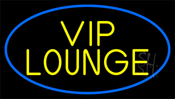 Yellow Vip Lounge With Blue Border LED Neon Sign