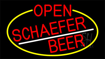 Red Open Schaefer Beer With Yellow Border LED Neon Sign