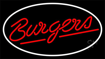 Cursive Burgers LED Neon Sign