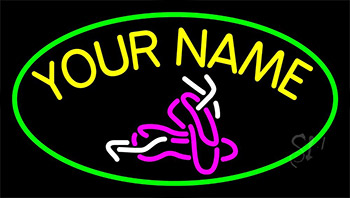 Custom Sandal With Green Border LED Neon Sign