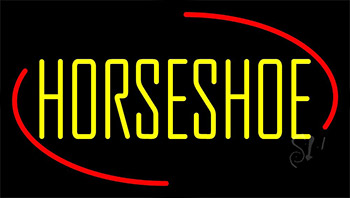 Yellow Horseshoe Block LED Neon Sign