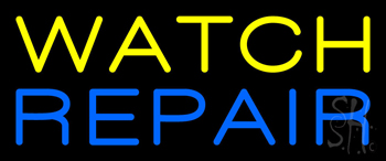 Yellow Watch Repair LED Neon Sign