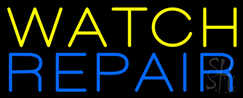 Yellow Watch Blue Repair LED Neon Sign