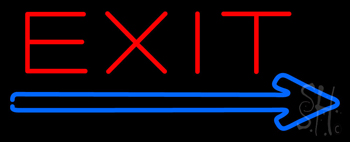 Exit With Arrow LED Neon Sign