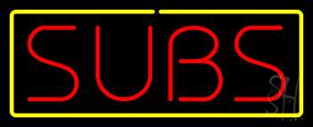 Red Subs With Yellow Border LED Neon Sign