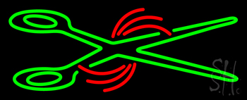 Green Scissor Logo LED Neon Sign