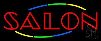 Multicolored Double Stroke Salon LED Neon Sign