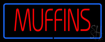 Red Muffins With Blue Border LED Neon Sign