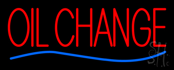 Red Oil Change Blue Line LED Neon Sign