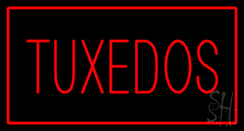 Tuxedos Rectangle Red LED Neon Sign