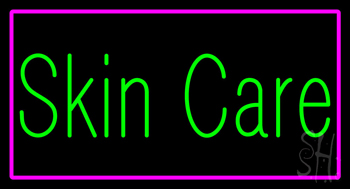 Green Skin Care Pink Border LED Neon Sign