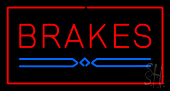 Red Brakes Rectangle LED Neon Sign