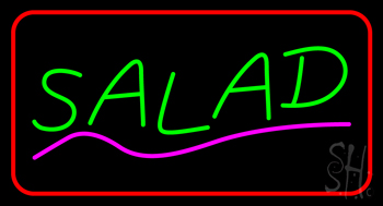 Green Salad With Red Border LED Neon Sign