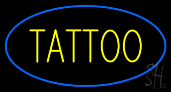 Tattoo Blue Border LED Neon Sign