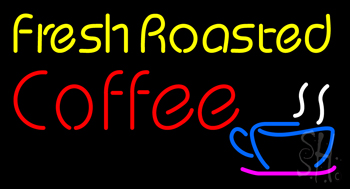 Yellow Fresh Roasted Coffee LED Neon Sign