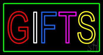 Gifts Green Rectangle LED Neon Sign