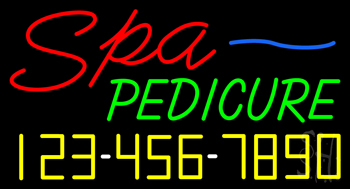 Spa Pedicure With Phone Number LED Neon Sign
