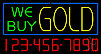 We Buy Gold With Phone Number LED Neon Sign