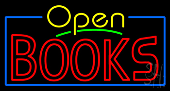 Yellow Open Red Books LED Neon Sign