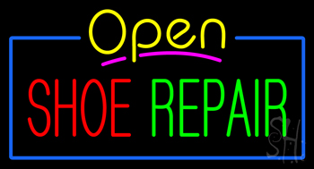 Open Shoe Repair LED Neon Sign