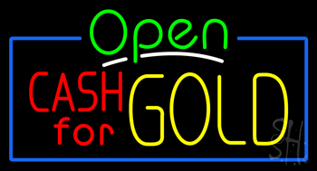 Green Open Cash For Gold LED Neon Sign