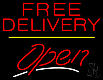 Free Delivery Open Yellow Line LED Neon Sign