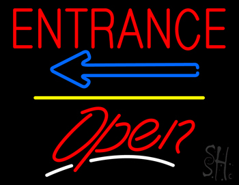 Entrance Open Yellow Line LED Neon Sign