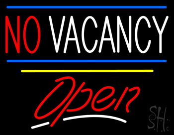No Vacancy Open Yellow Line LED Neon Sign