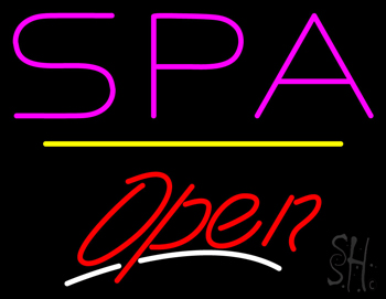 Pink Spa Yellow Line Red Open LED Neon Sign