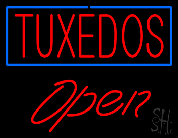 Tuxedos Rectangle Open LED Neon Sign