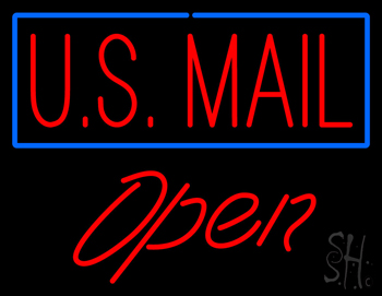 Us Mail Script1 Open LED Neon Sign