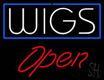 White Wigs Red Open LED Neon Sign