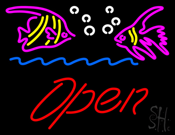 Fish Logo Open LED Neon Sign