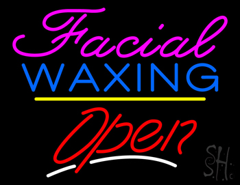 Pink Facial Waxing Yellow Line Open LED Neon Sign