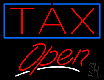 Tax Open LED Neon Sign