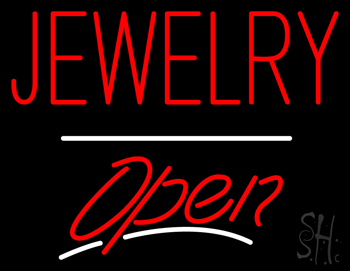 Jewelry Block Open White Line LED Neon Sign
