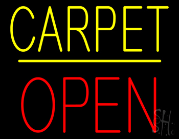 Carpet Block Open Yellow Line LED Neon Sign