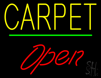 Carpet Script1 Open Green Line LED Neon Sign