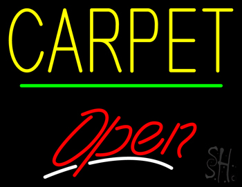 Carpet Script2 Open Green Line LED Neon Sign