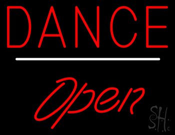Dance Open White Line LED Neon Sign