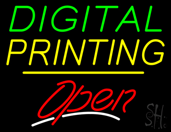 Digital Printing Open Yellow Line LED Neon Sign