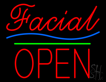 Red Facial Block Open LED Neon Sign