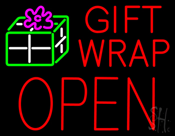 Gift Wrap Block Open LED Neon Sign